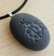 Ladybug pendant with cord - Tiny PebbleGlyph (C) - Engraved beach stone necklace Online now