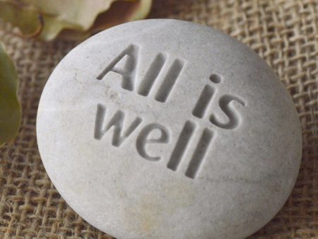 Inspirational gift - All is well - Ready to ship - engraved beach stone For Discount