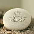 Claddagh Oathing Stone - Double sided engraving for wedding, anniversary or commitment For Discount