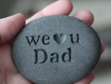 Engraved stone for dad, grandpa... - exclusive design by SJ-Engraving For Cheap