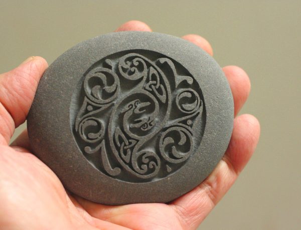 Celtic Design - Home decor - Stone Paperweight - Hand Carved Stone art Online now