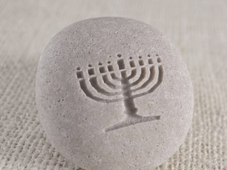 Menorah - engraved stone ready to ship For Discount