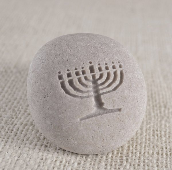 Menorah - engraved stone ready to ship For Discount