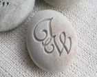 Interlocking Monogram Pebble - for couple, anniversary, engagement, wedding For Sale