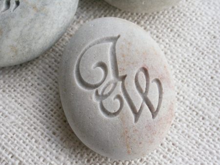 Interlocking Monogram Pebble - for couple, anniversary, engagement, wedding For Sale