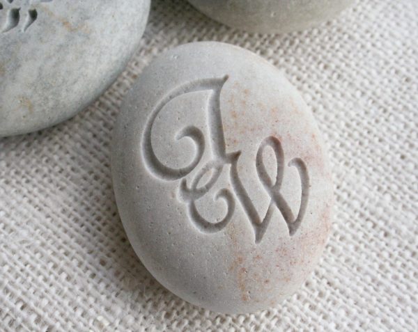 Interlocking Monogram Pebble - for couple, anniversary, engagement, wedding For Sale