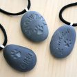 Personalized Wearable Memorial(c) - Tiny PebbleGlyph (c) pendant - Engraved pebble necklace Sale