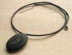 Love for Nature - Ferns pendant with cord - Tiny PebbleGlyph (C) - Carved beach stone necklace on Sale