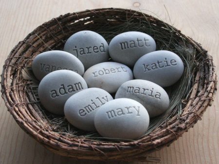 Grandmother personalized gift nest - Set of 9 engraved name stones  - Mom s Nest (c) by SJ-Engraving Online Hot Sale