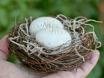 Mr. & Mrs. Bird Nest Cake Topper - Merry Pebble (TM) Collection by sjEngraving Sale