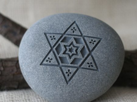 STAR of DAVID - Home Decor paperweight - art collections - engraved pebble art For Cheap