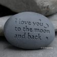 I love you to the moon and back - message paperweight stone by SJ-Engraving Online Sale