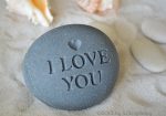 I love you  - Ready to ship engraved beach stone by SJ-Engraving Supply