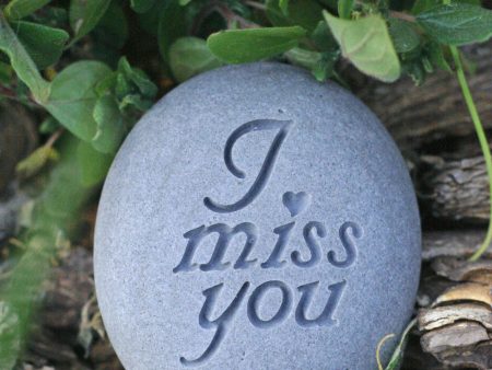 I miss you - Ready to ship - engraved beach stone by SJ-Engraving Online