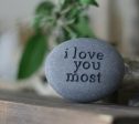 I love you most - engraved beach stone - Ready to ship Discount