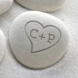 Personalized initials petite love pebble - Gifts for him, gift for her For Discount