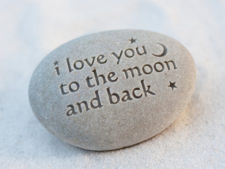 I love you to the moon and back - message paperweight stone by SJ-Engraving Online Sale