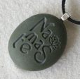 Namaste necklace - Engraved beach stone Tiny PebbleGlyph(c) Pendent For Sale