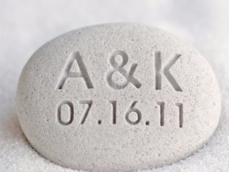 Gift for couple - Petite oathing stone with Personalized initials and date Supply