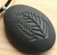 Love for Nature - Ferns pendant with cord - Tiny PebbleGlyph (C) - Carved beach stone necklace on Sale