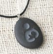 Mothers necklace - Breast feeding symbol - Tiny PebbleGlyph Pendant (c) - Engraved beach stone necklace Sale