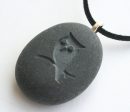 OWL necklace - engraved beach stone necklace Online Hot Sale