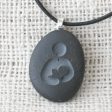 Mothers necklace - Breast feeding symbol - Tiny PebbleGlyph Pendant (c) - Engraved beach stone necklace Sale