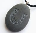 Horseshoe pendant necklace - Tiny PebbleGlyph(c) Pendant - engraved beach stone necklace For Cheap