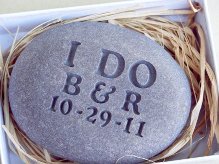 I DO - Personalized Wedding Oathing Stone - Wedding Vow, Anniversary, Commitment Online