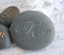 Custom Oathing Stone - for wedding or commitment ceremony - Double sided engraved wedding stone with initials and date Discount