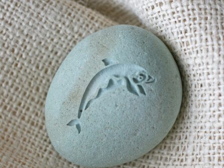 Dolphin gift pebble - engraved stone ready to ship Discount