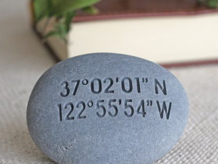 Coordination stone - personalized longitude and latitude engraved stone Cheap