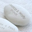 Oathing Stone with couple s names and date - Personalized wedding pebbles for engagement, wedding ceremony or anniversary For Cheap