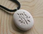 Tree of Life necklace - Hand engraved beach pebble necklace - Tiny PebbleGlyph (c) necklace Online Sale