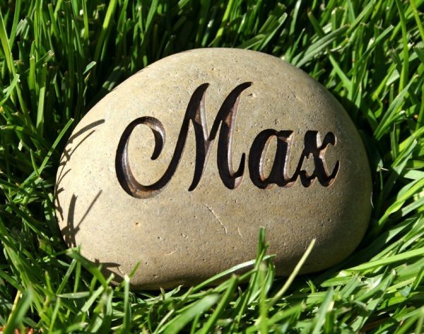 Custom Pet Name Stone - Palm size engraved stone Online now