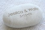 Oathing Stone with couple s names and date - Personalized wedding pebbles for engagement, wedding ceremony or anniversary For Cheap