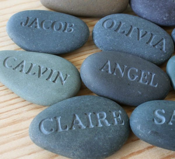 Personalized engraved gift - Engraved stone with name or word Online now