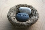 Our Nest Our Home (c) - Custom engraved couple s name stones in nest on Sale