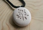 Tree of Life necklace - Hand engraved beach pebble necklace - Tiny PebbleGlyph (c) necklace Online Sale