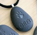 Personalized Wearable Memorial(c) - Tiny PebbleGlyph (c) pendant - Engraved pebble necklace Sale